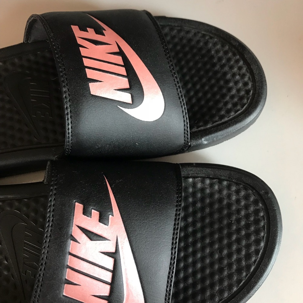 Nike Slides Black & Rose Gold